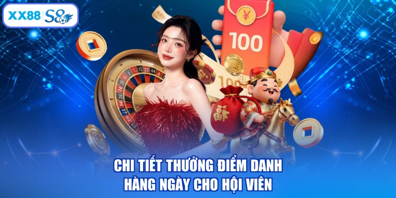 Chi tiết thưởng điểm danh hàng ngày cho hội viên